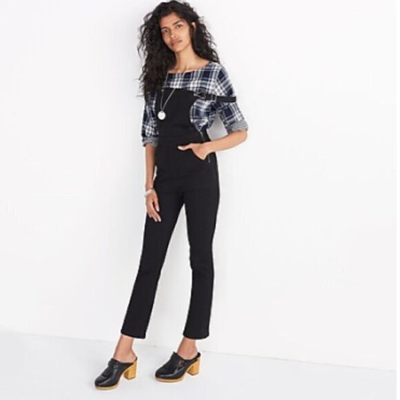 Madewell Cali Demi-Boot Overalls in Black Frost sz M - Picture 1 of 6